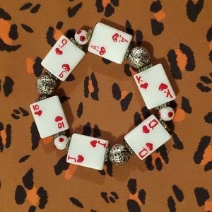 Hearts playing card bracelet